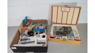 BOX CONTAINING VINTAGE PHOTOGRAPHS AND SLIDES TO INCLUDE A RANGE OF MOTOR RACING INTEREST