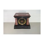 LATE 19TH CENTURY BLACK SLATE AND MARBLE MANTEL CLOCK