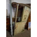 INTERESTING REPRODUCTION SEDAN CHAIR DECORATED WITH PAINTED FLORAL SWAGS AND STYLISED DETAIL