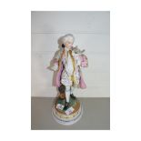 CONTINENTAL BISQUE FIGURE OF A GENTLEMAN IN PERIOD COSTUME