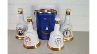 FIVE WADE WHISKY BELLS TO INCLUDE ROYAL COMMEMORATIVE EDITIONS, ALL APPEAR FULL