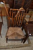 RUSH SEATED SIDE CHAIR WITH RAIL BACK