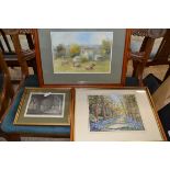 MIXED LOT OF PICTURES - GOATHLAND, STUDY OF RURAL SCENE WITH SHEEP, JANE DALTON, SANDRINGHAM