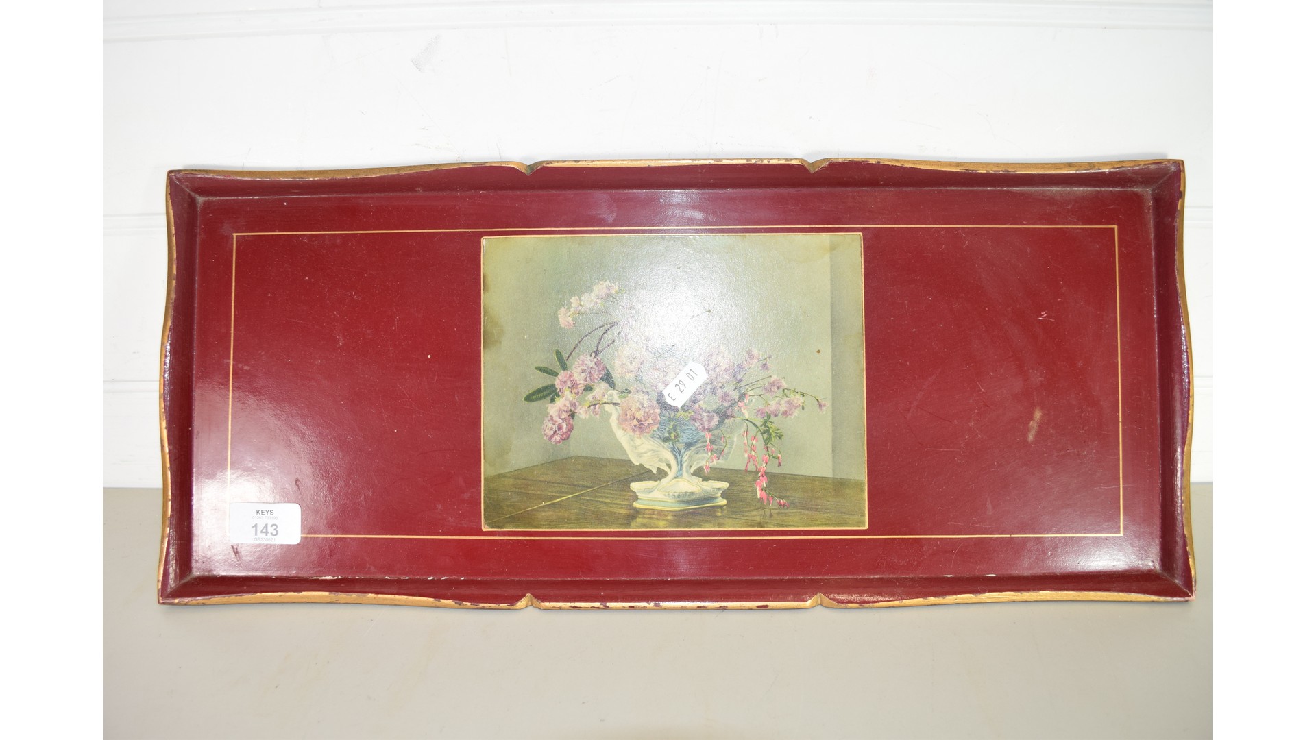 FLORAL DECORATED SERVING TRAY