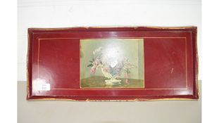 FLORAL DECORATED SERVING TRAY