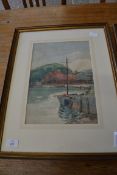 B BAILEY, STUDY OF HARBOUR SCENE, FRAMED AND GLAZED, 54CM HIGH