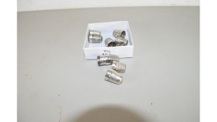 BOX CONTAINING WHITE METAL THIMBLES