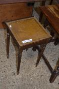 SMALL LEATHER TOPPED OCCASIONAL TABLE, 30CM WIDE