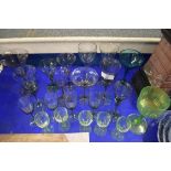 VARIOUS 20TH CENTURY COLOURED DRINKING GLASSES