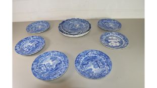 QTY OF COPELAND SPODE BLUE ITALIAN SIDE PLATES AND BOWLS
