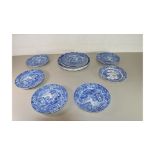 QTY OF COPELAND SPODE BLUE ITALIAN SIDE PLATES AND BOWLS
