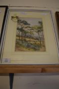 H W TUCK, STUDY OF COUNTRY LANDSCAPE, WATERCOLOUR, FRAMED AND GLAZED, 39CM HIGH