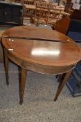 MAHOGANY EIGHT LEG EXTENDING DINING TABLE WITH SINGLE EXTRA LEAF, 94CM DIAM