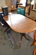 REPRODUCTION MAHOGANY TWIN PEDESTAL DINING TABLE, 153CM WIDE