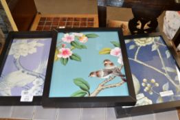 THREE MODERN ORIENTAL STYLE PRINTS OF BIRDS