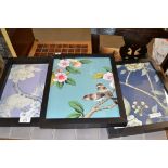 THREE MODERN ORIENTAL STYLE PRINTS OF BIRDS