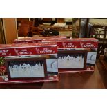 THREE BOXED ILLUMINATED HOLIDAY CHRISTMAS SCENE PICTURES