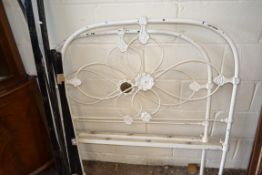 SMALL VICTORIAN BRASS AND IRON BED FRAME, 102CM WIDE