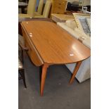 TEAK EFFECT DROP LEAF KITCHEN TABLE, 202CM WIDE