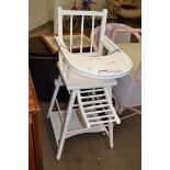 WHITE PAINTED VINTAGE CHILD'S HIGH CHAIR