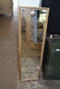 GILT FRAMED WALL MIRROR, 107CM HIGH