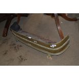 VICTORIAN CURVED BRASS FIRE FENDER, 93CM WIDE