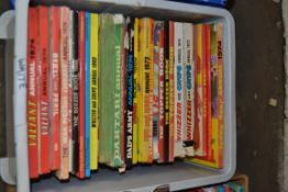 BOX OF CHILDRENS ANNUALS TO INCLUDE VALIANT, WIZZER, CHIPS AND OTHERS