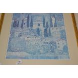 AFTER KLIMT, LAKE GARDA, COLOURED PRINT, FRAMED AND GLAZED, 59CM WIDE