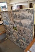 LARGE VINTAGE SCREEN WITH DECOUPAGE FINISH (A/F), 144CM WIDE