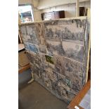 LARGE VINTAGE SCREEN WITH DECOUPAGE FINISH (A/F), 144CM WIDE