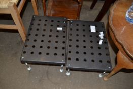 PAIR OF METAL AMP STANDS, 43CM WIDE