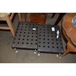PAIR OF METAL AMP STANDS, 43CM WIDE