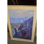 MICHAEL A EVANS, STREET SCENE ARTISTS PROOF NO 3 OF 50, FRAMED BUT NOT GLAZED, TOGETHER WITH