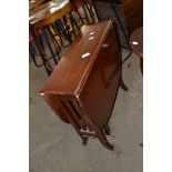 LATE VICTORIAN MAHOGANY DROP LEAF SUTHERLAND TABLE, 60CM WIDE