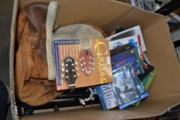 BOX OF MIXED DVDS, GENTS JACKET ETC