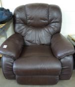 BROWN LAZYBOY LEATHER RECLINER CHAIR