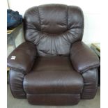 BROWN LAZYBOY LEATHER RECLINER CHAIR