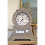 MODERN MANTEL CLOCK IN SHABBY CHIC PAINTED WOODEN CASE