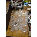 MIXED LOT OF CLEAR DRINKING GLASSES ETC