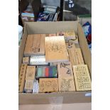 BOX OF CHILDREN'S RUBBER PRINTING STAMPS