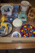 MIXED LOT OF WEDGWOOD JASPERWARE ITEMS, CERAMICS AND A BABYCHAM BAMBI MODEL