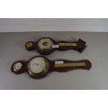 TWO MODERN BAROMETER AND THERMOMETER COMBINATIONS