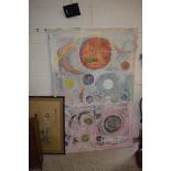 LARGE 20TH CENTURY ABSTRACT PAINTING ON BOARD, 183CM WIDE