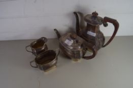 SILVER PLATED FOUR PIECE TEA AND COFFEE SERVICE