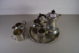 PEWTER TEA SERVICE WITH PLANISHED FINISH