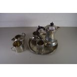 PEWTER TEA SERVICE WITH PLANISHED FINISH