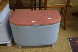 LLOYD LOOM STYLE OTTOMAN AND CONTENTS