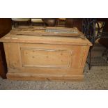 SMALL PINE BLANKET BOX WITH PANELLED DETAIL, 83CM WIDE