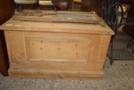 SMALL PINE BLANKET BOX WITH PANELLED DETAIL, 83CM WIDE