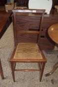 EDWARDIAN MAHOGANY FRAMED SIDE CHAIR WITH CANE SEAT